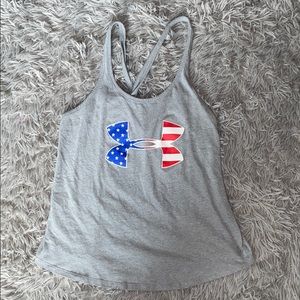 American flag cross back Under Armour tank